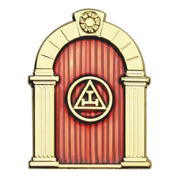 Metal Emblem Mason maçom crachás vermelho pino de lapela maçônica personalizada